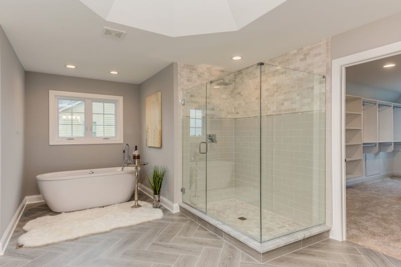 Spacious Shower with Glass Doors