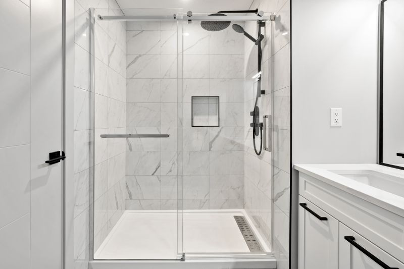 Tile-Design Shower Enclosure